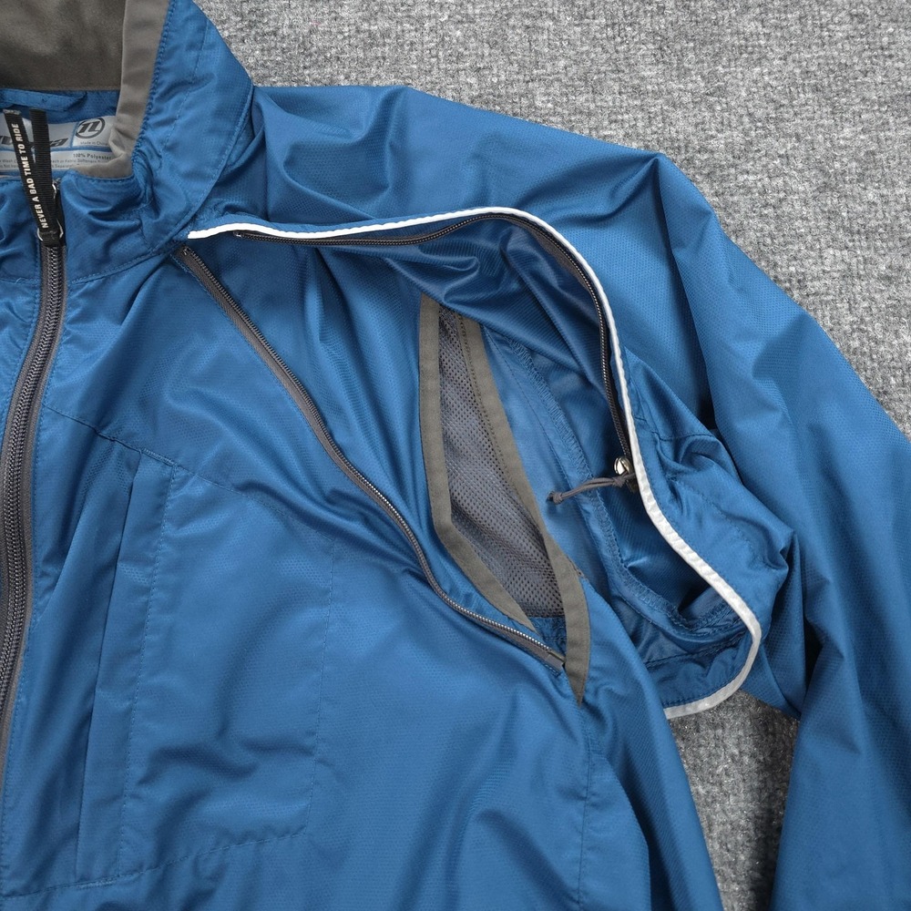 Novara Jacket Mens XL Blue Cycling Conversion Reflective Full Zip Vented Outdoor - Picture 3 of 14